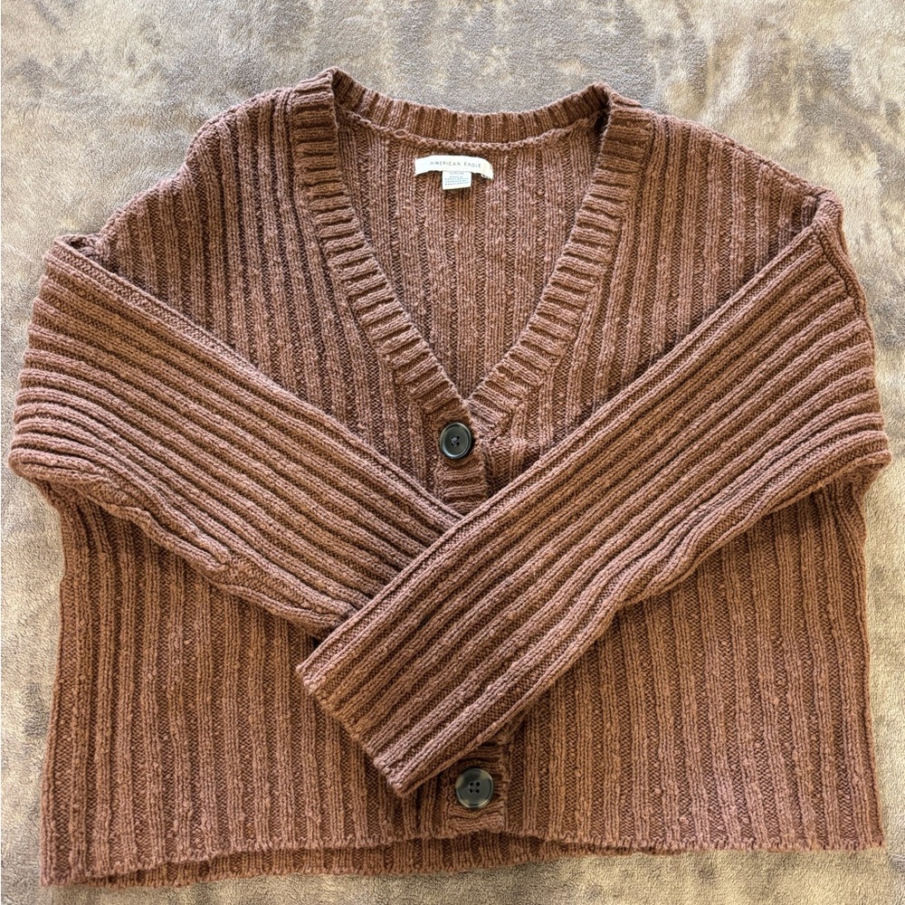 American Eagle V-Neck Cropped Cardigan
